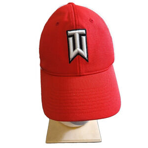 Nike Golf Mens Red White Tiger Woods TW VRS RZN FlexFit Fitted Hat L/XL